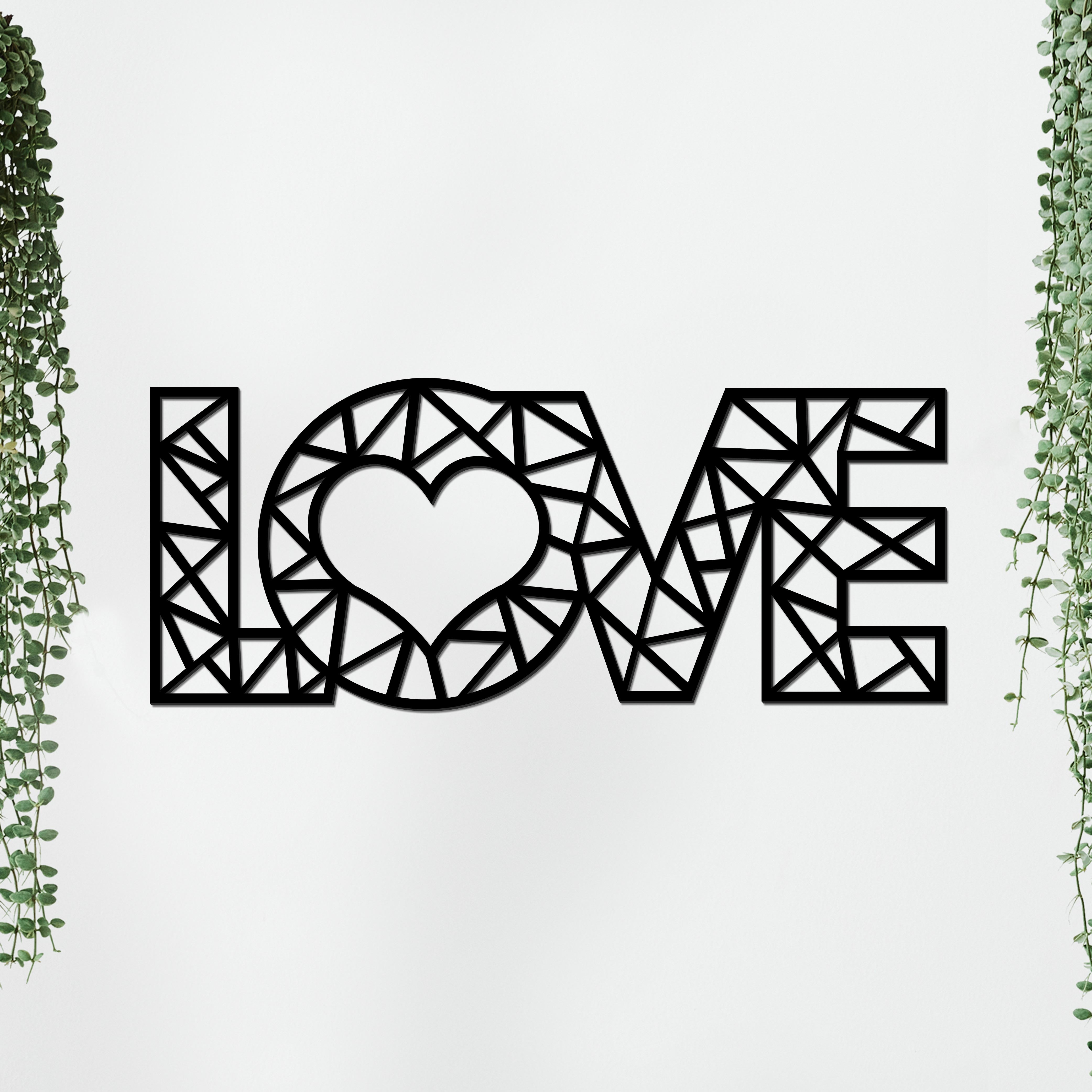 Designer Love Text Design in Black Premium Wooden Wall Hanging