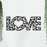 Designer Love Text Design in Black Premium Wooden Wall Hanging