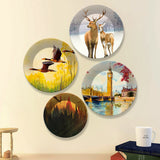 Different Seasons Wall Plates Painting Set of Four