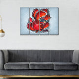 Divine Ganesha Abstract Art Canvas Wall Painting Set of Four