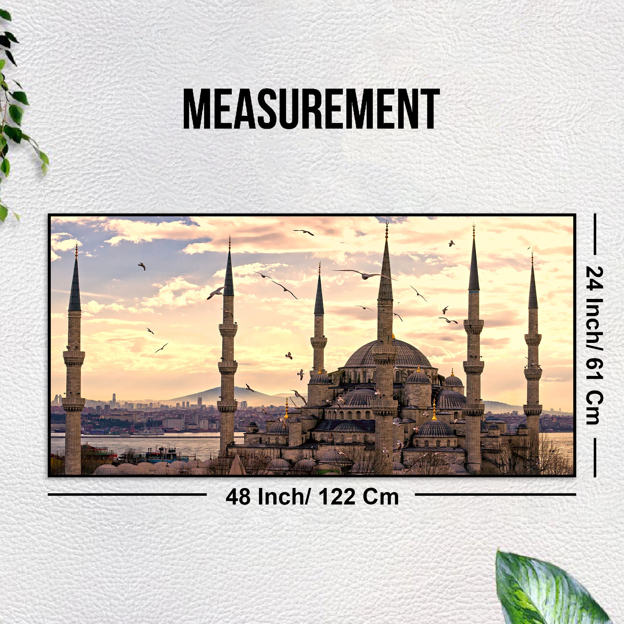 The Blue Mosque Premium Floating Frame Islamic Wall Painting