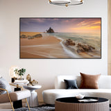 Sea Bay Sunset Colorful Frame Wall Painting