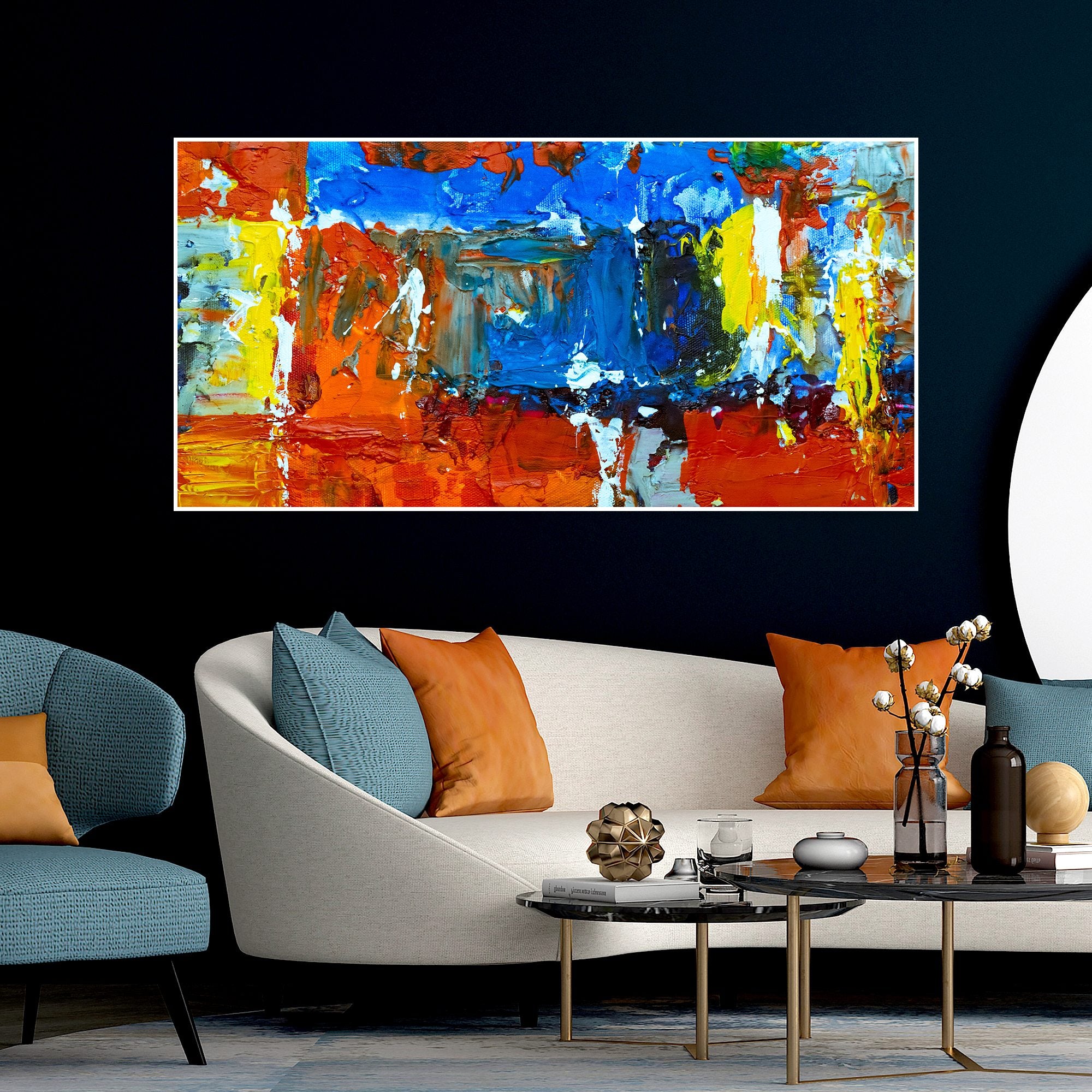 Colorful Abstract Texture Floating Frame Wall Painting