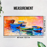 Boat Colorful Floating Frame Wall Painting