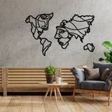Faces of World Map Premium Quality Wooden Wall Hanging