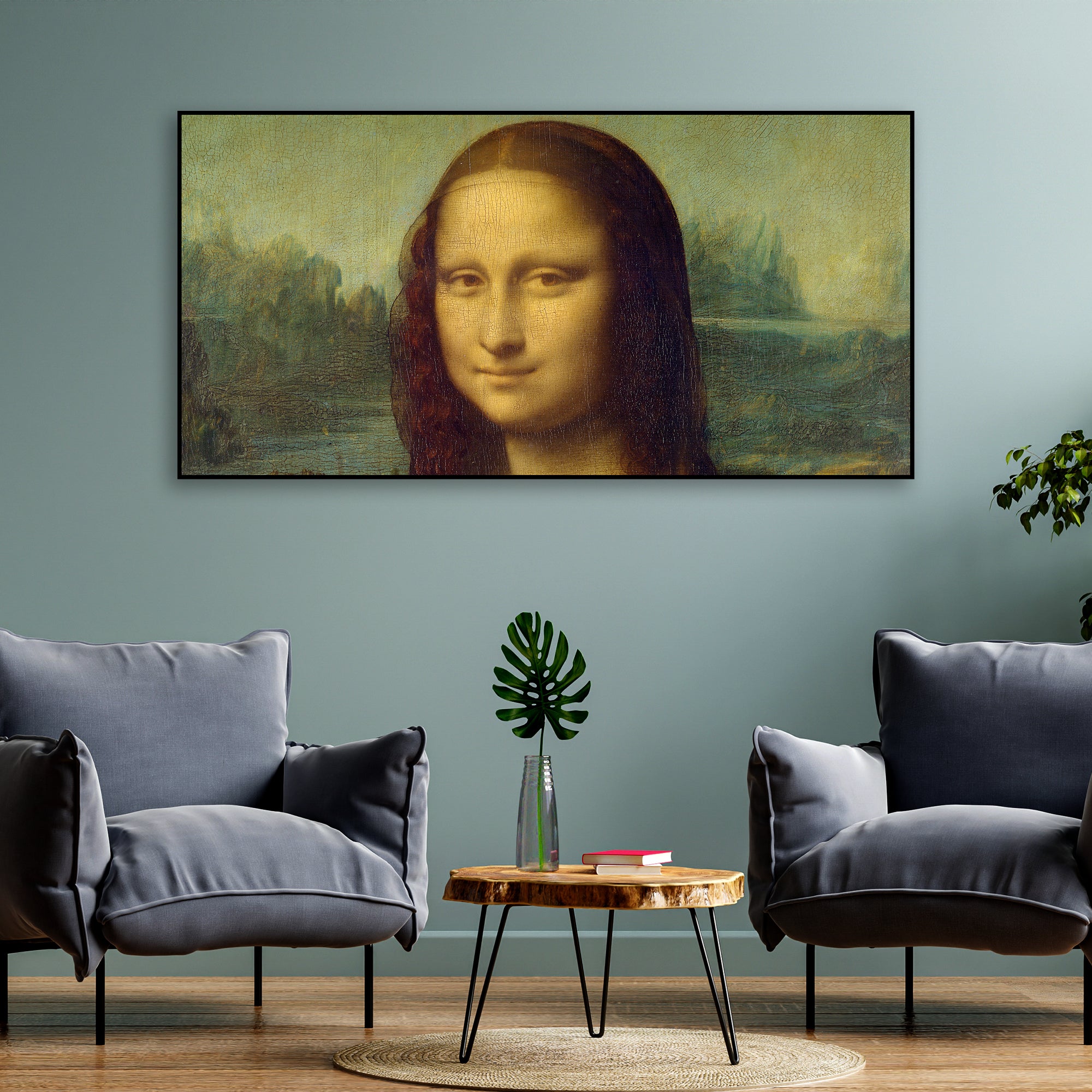 Famous Mona Lisa Floating Canvas Wall Painting
