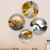  Land Ceramic Wall Plates Painting Set of Four