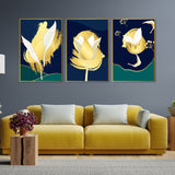 Floral Art Floating Canvas Wall Painting Set of Three