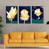 Floral Art Floating Canvas Wall Painting Set of Three