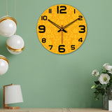 Floral Pattern Wooden Wall Clock