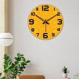 Floral Pattern Wooden Wall Clock