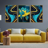 Flower Canvas Wall Painting Set of Three