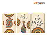 Flower Pot Floating Canvas Wall Painting Set of Three