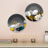 Flower Wall Hanging Plates Set of Two
