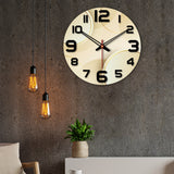 Geometrical Round Shape Pattern Wooden Wall Clock