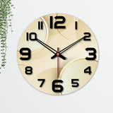 Geometrical Round Shape Pattern Wooden Wall Clock