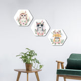 Cute Forest Friends Premium Hexagon Painting Set of 3