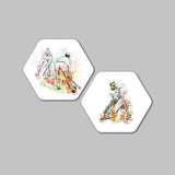 Two Different Games Hexagon Painting Set of 2