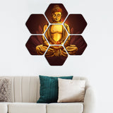 Lord Gautam Buddha Canvas Wall Painting Set of 7 Pieces