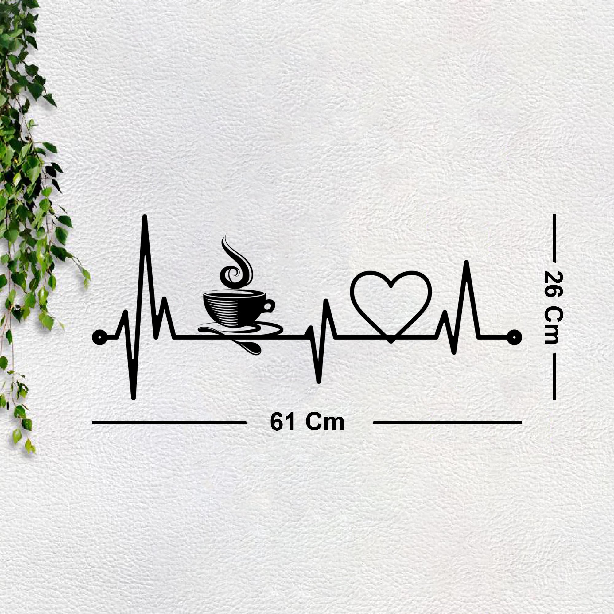 Heartbeat with Coffee High Quality Wall Sticker