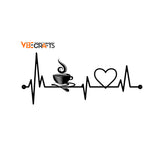 Heartbeat with Coffee High Quality Wall Sticker