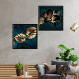Lily Flower Canvas Wall Painting of Two Pieces Floating Frame