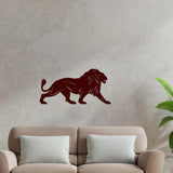 Lion Walking Design in Brown Premium Wooden Wall Hanging