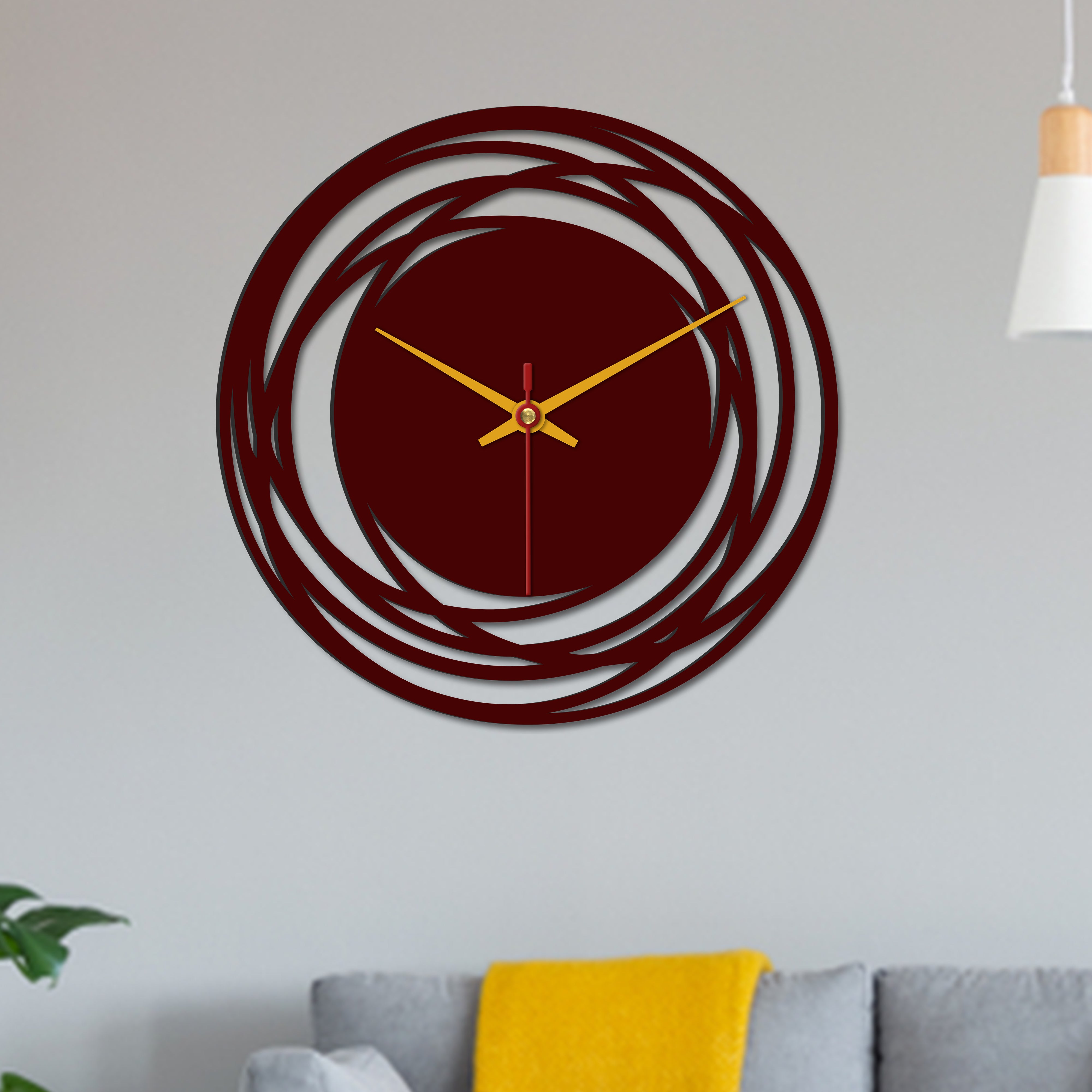 Loops Shape Wooden Wall Clock