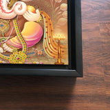 Lord Ganesha Floating Canvas Wall Painting Frame