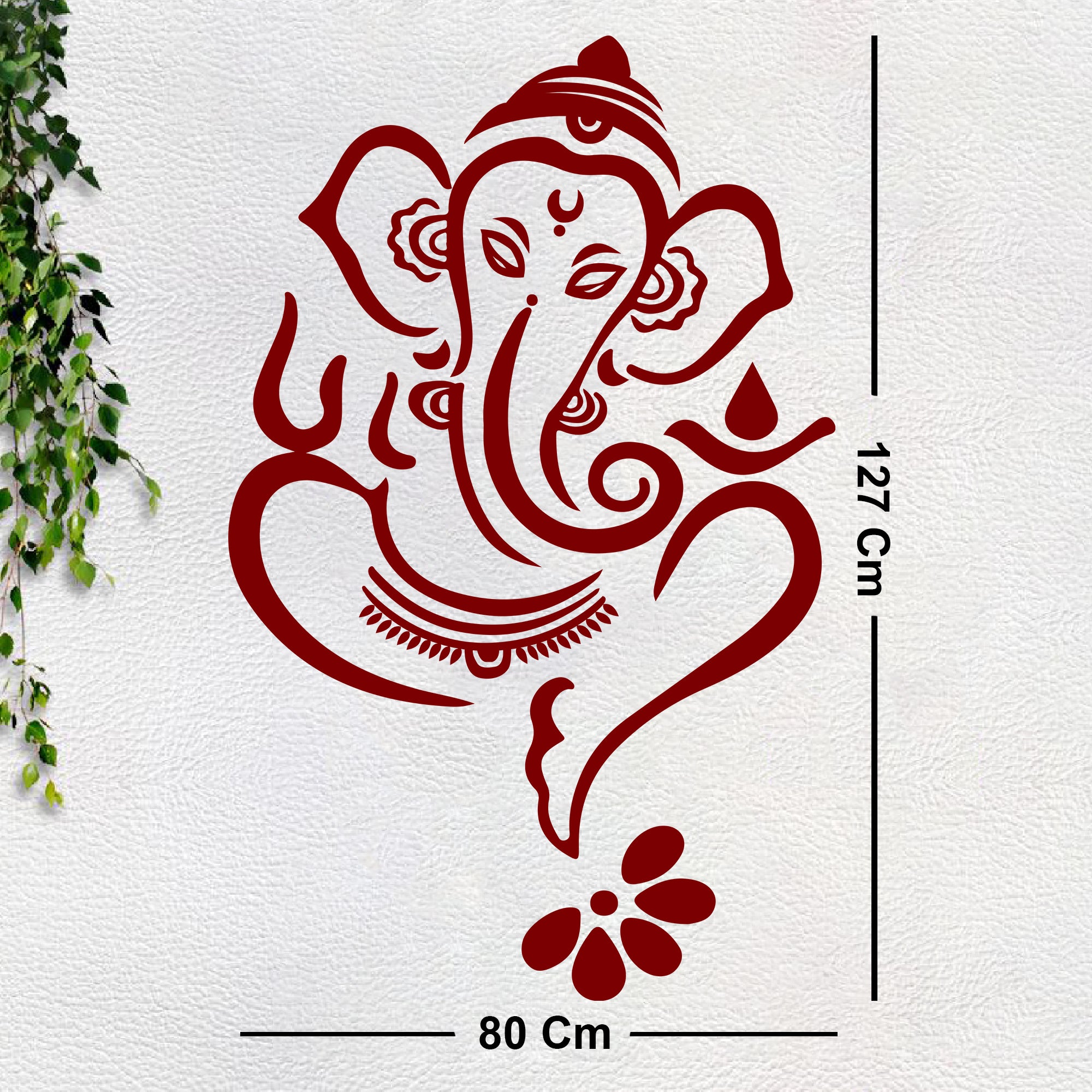 Lord Ganesha Wall Sticker for Home in Brown Color