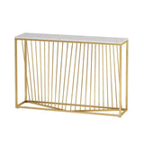  Design Golden Metal Stand Console Marble Table