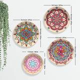 Mandala Pattern Ceramic Wall Plates Painting Set of Four