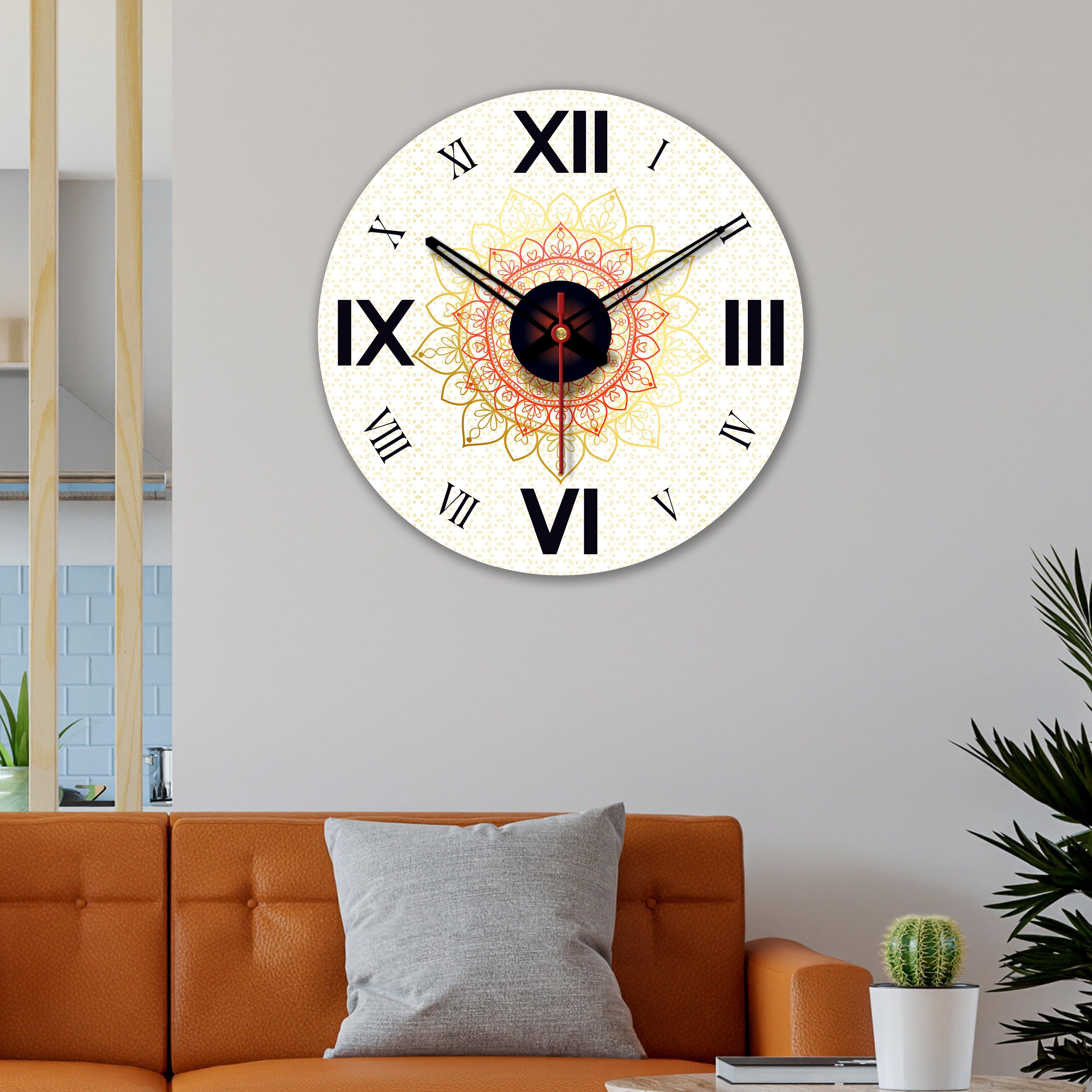 Mandala Pattern Design Wooden Wall Clock