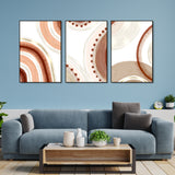 Modern Abstract Pattern Floating Canvas Wall Painting Set of Three