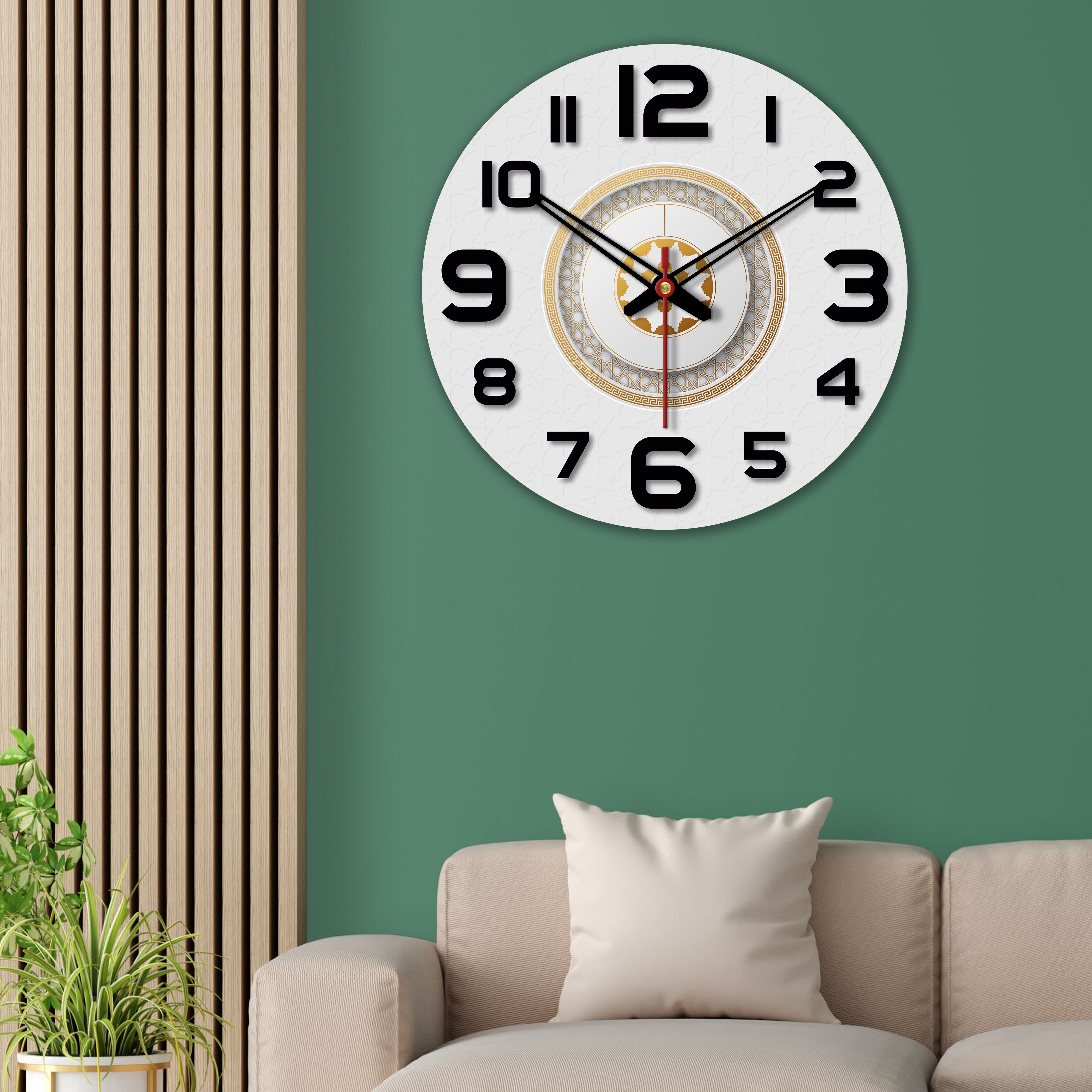 Modern Decaorative Print Wooden Wall Clock