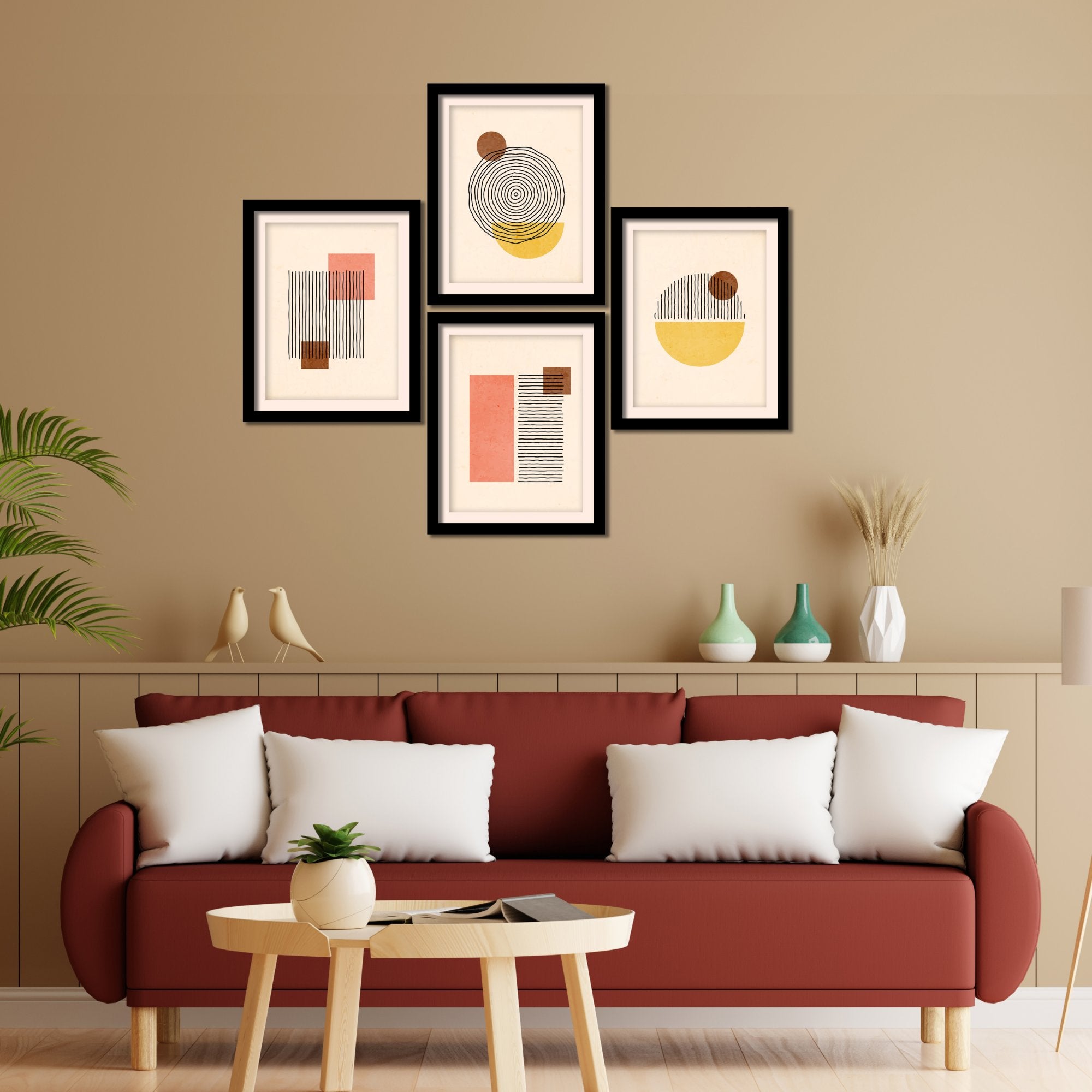 Modern Line Art Premium Wall Frame Set of Four