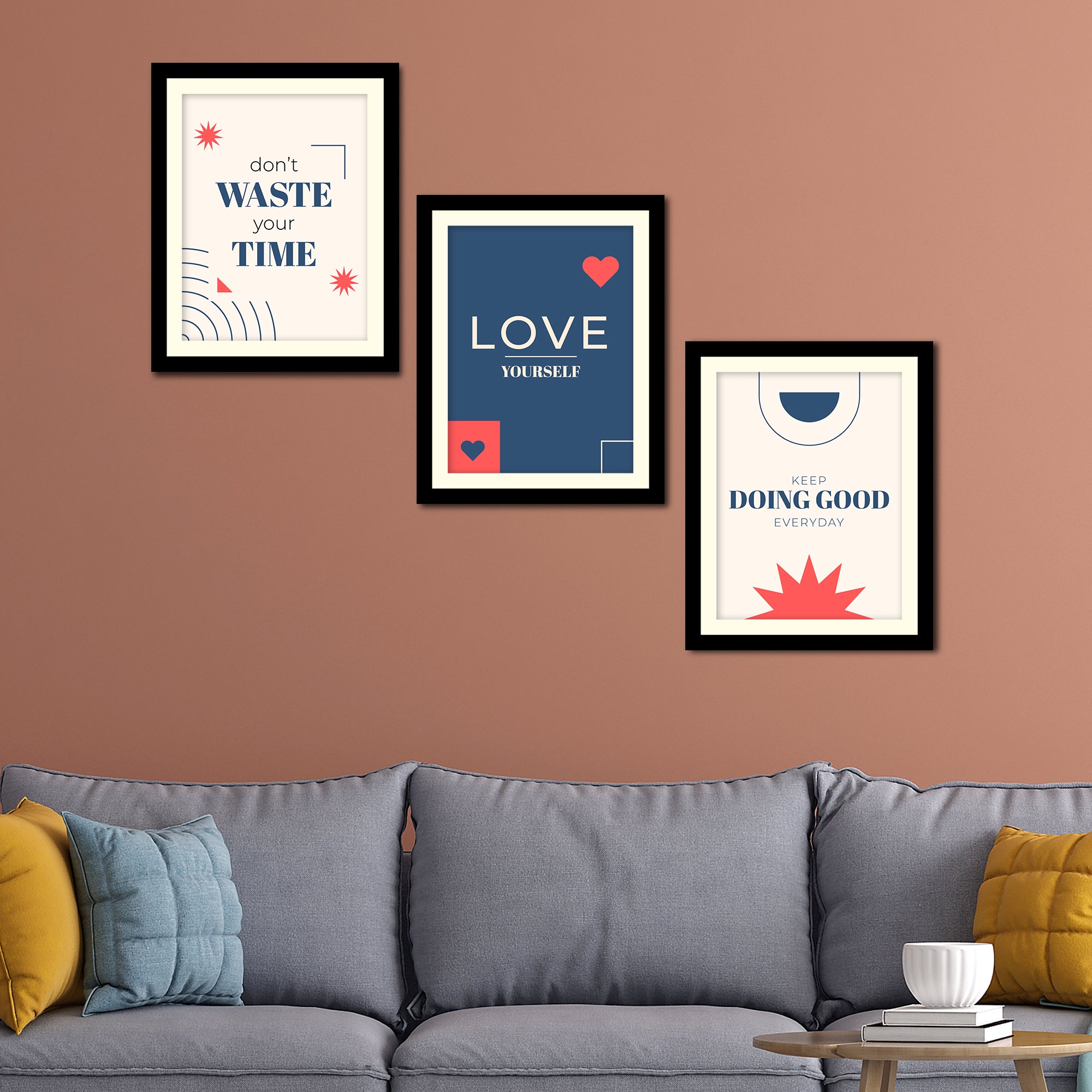 Motivational Quotes Decorative Wall Frames Set of Three