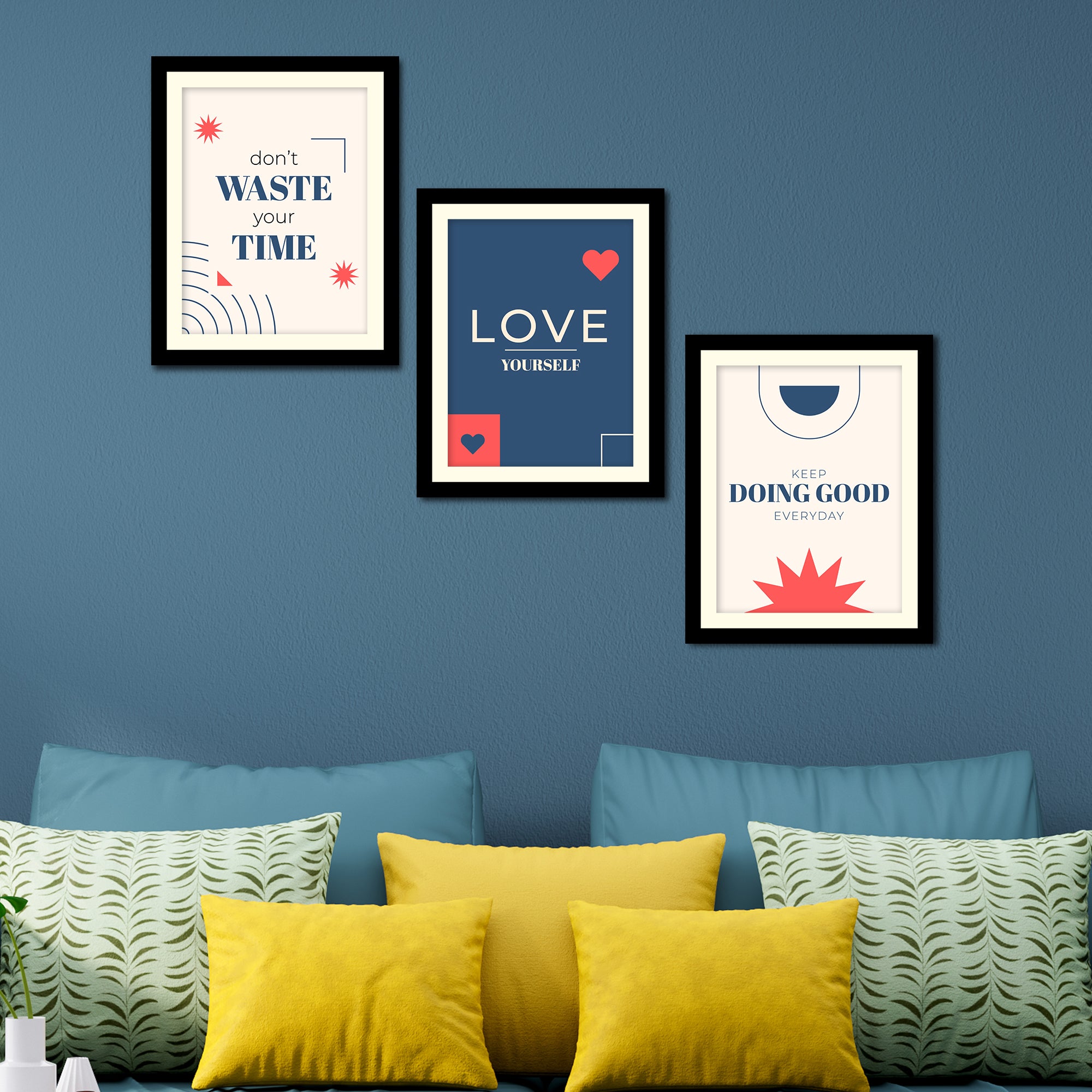 Motivational Quotes Decorative Wall Frames Set of Three