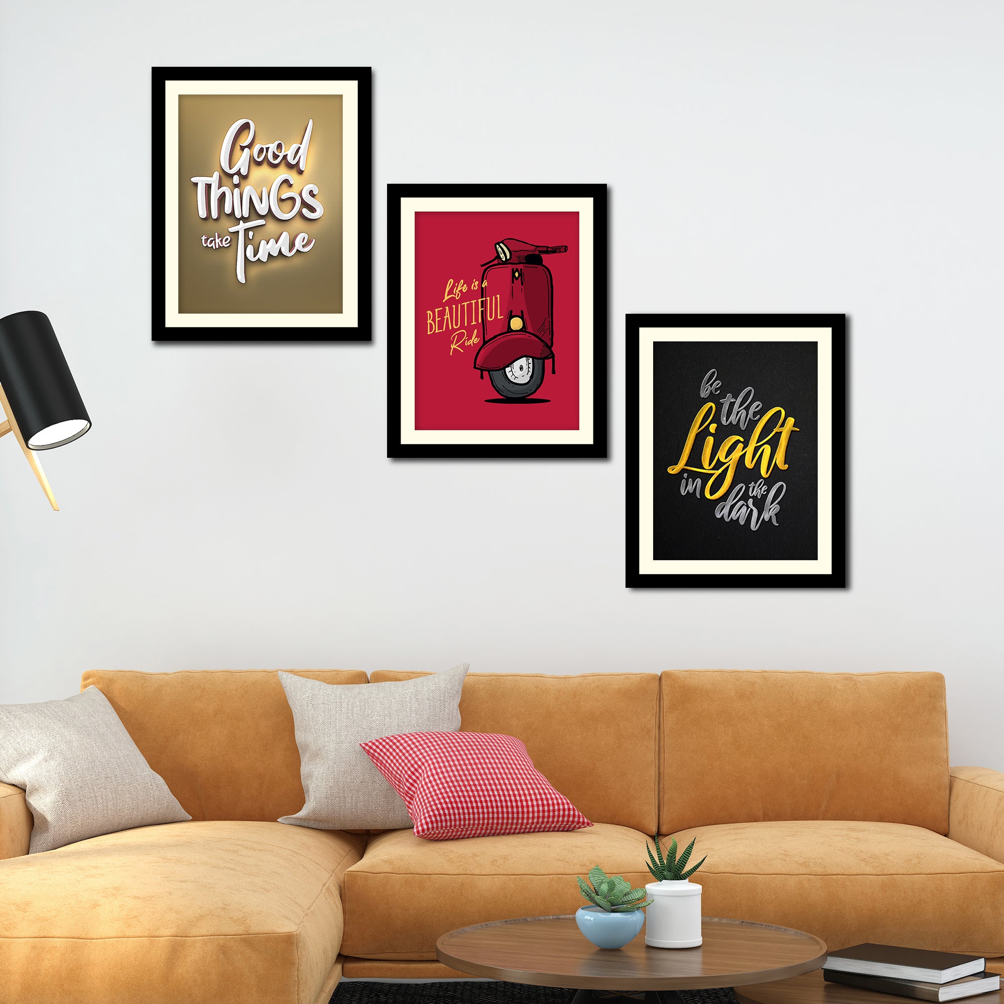Motivational Quotes Premium Wall Frame Set of Three