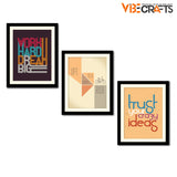 Motivational Quotes Premium Wall Frame Three Pieces