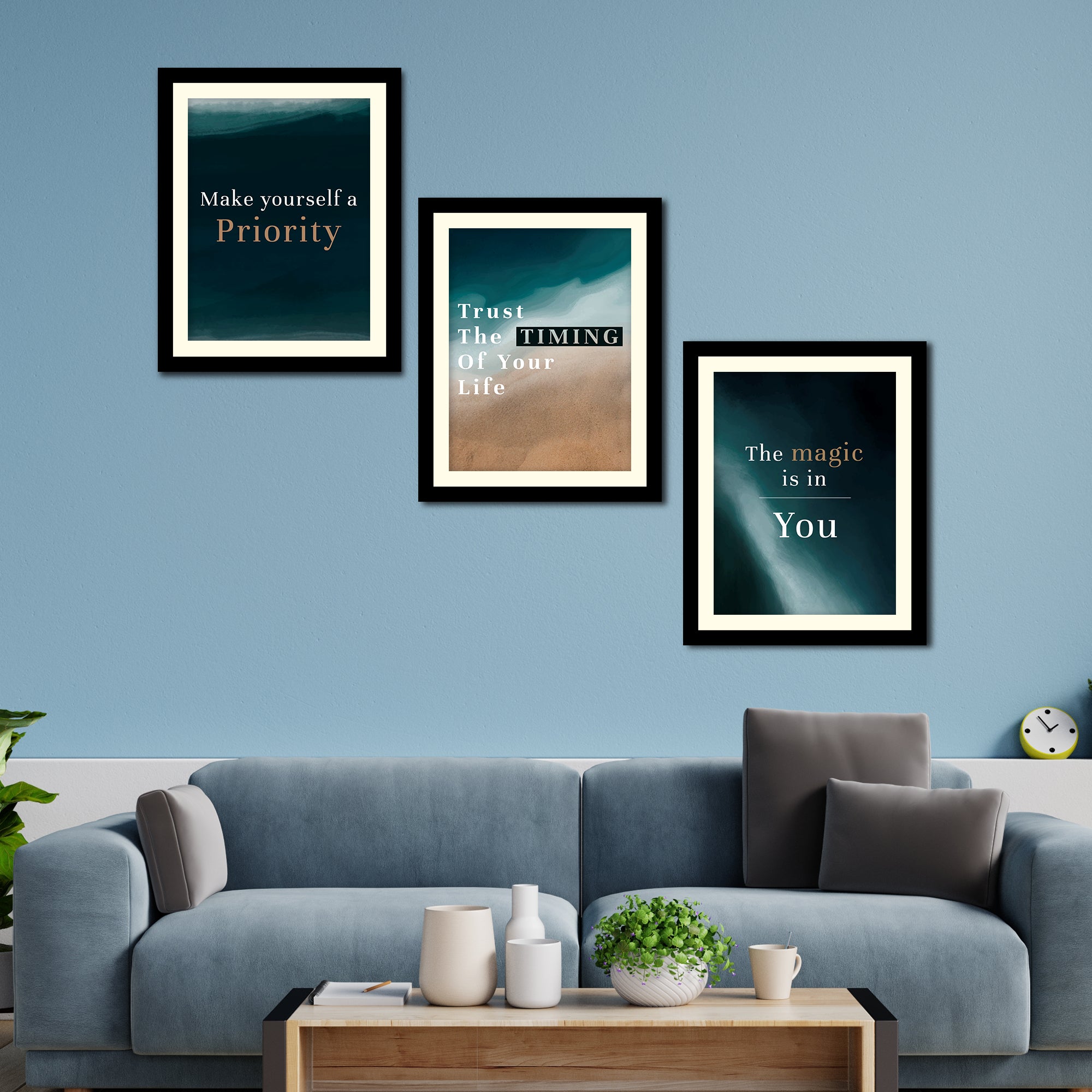 Motivational Quotes Wall Hanging Frames Set of Three