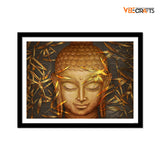 Framed Wall Painting of Spiritual Lord Buddha's Face