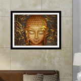 Framed Wall Painting of Spiritual Lord Buddha's Face
