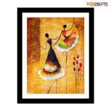 Dancing Beauty Warli Art Wall frame Painting