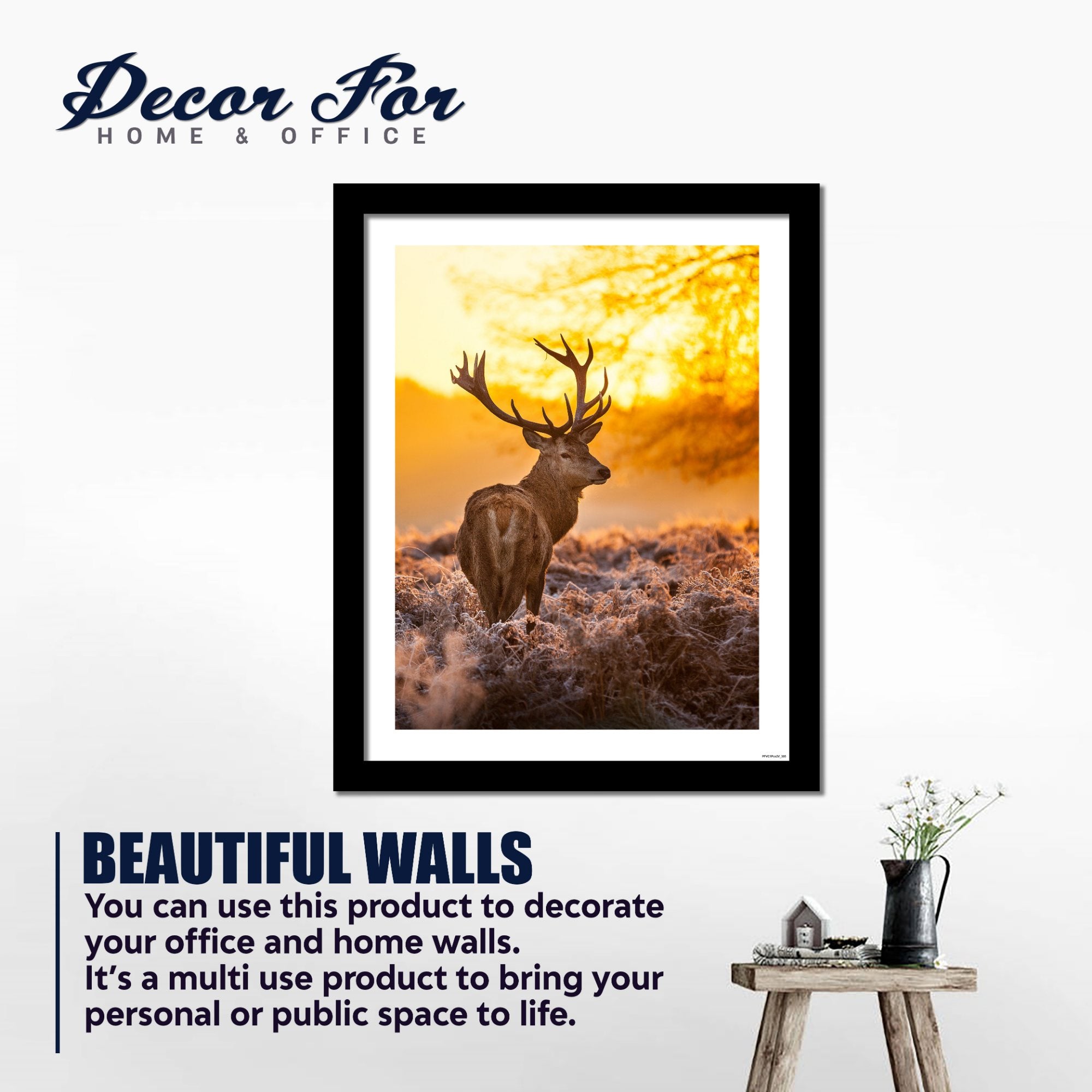 Premium Wall Frame Painting of Deer in Forest