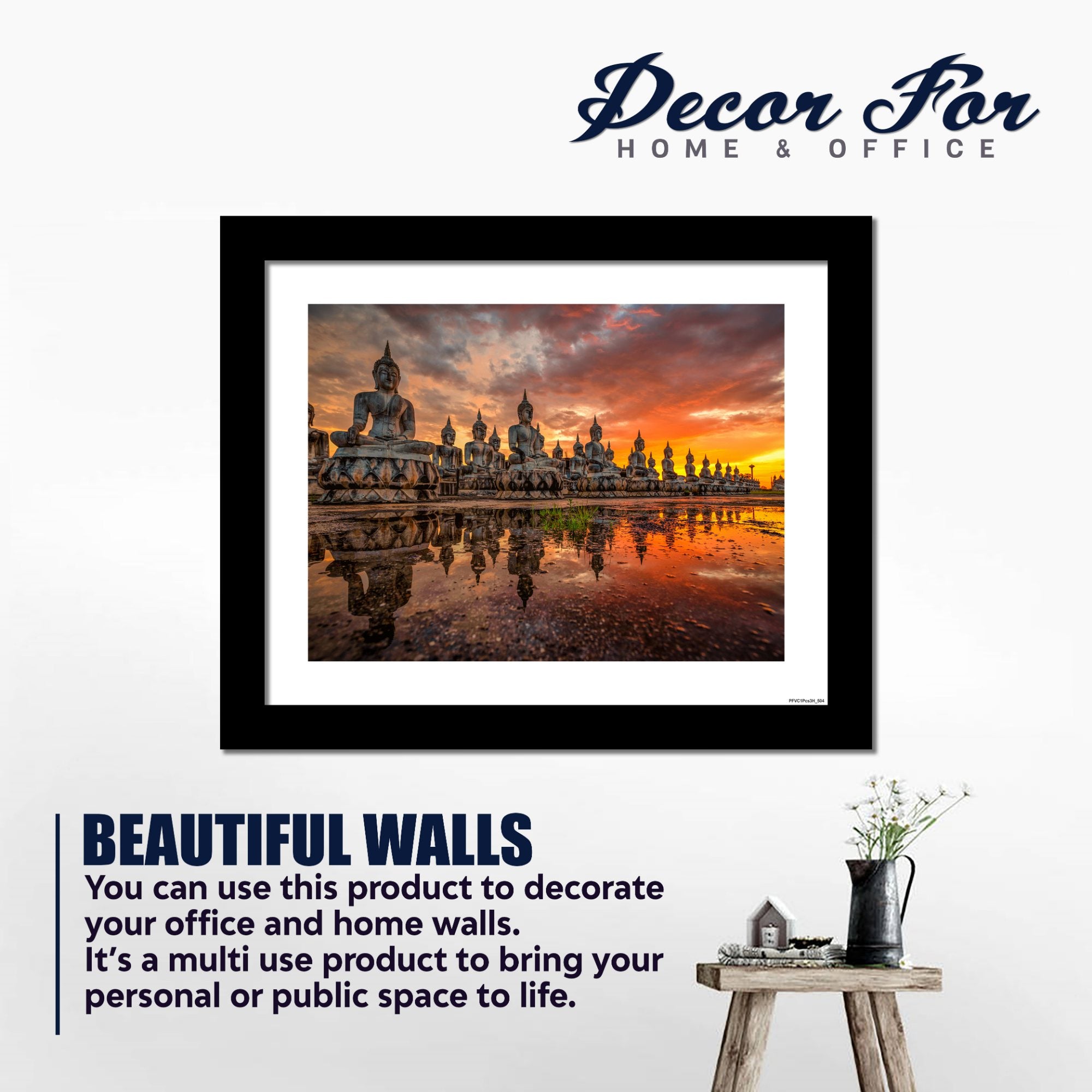 Quality Wall Frame Painting of Peaceful Lord Buddha's Statues