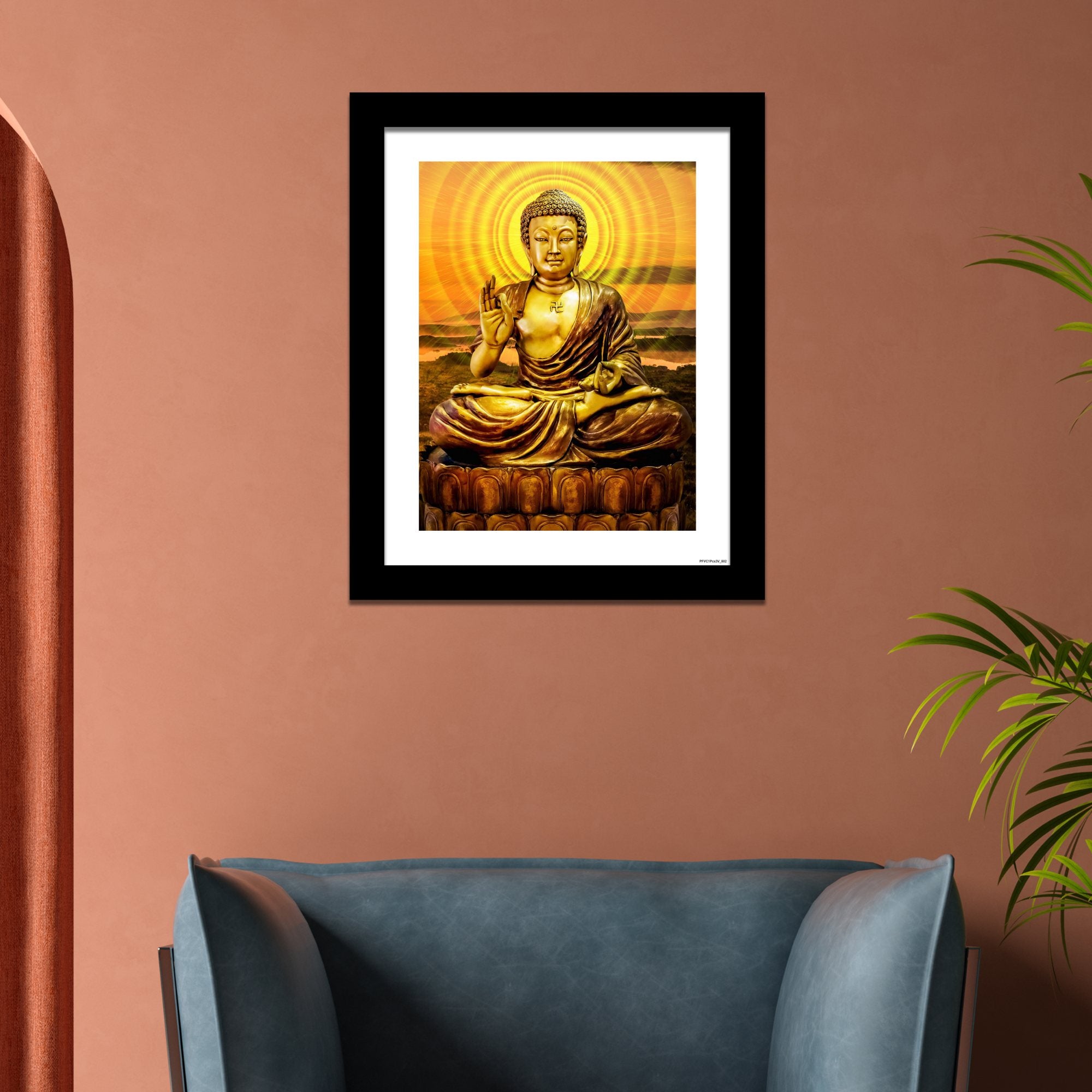 Premium Quality Wall Frame Painting of God Buddha Sculpture