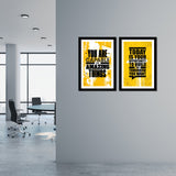 Big Size Motivational Quote Wall Framed Painting Set of 2 For Office