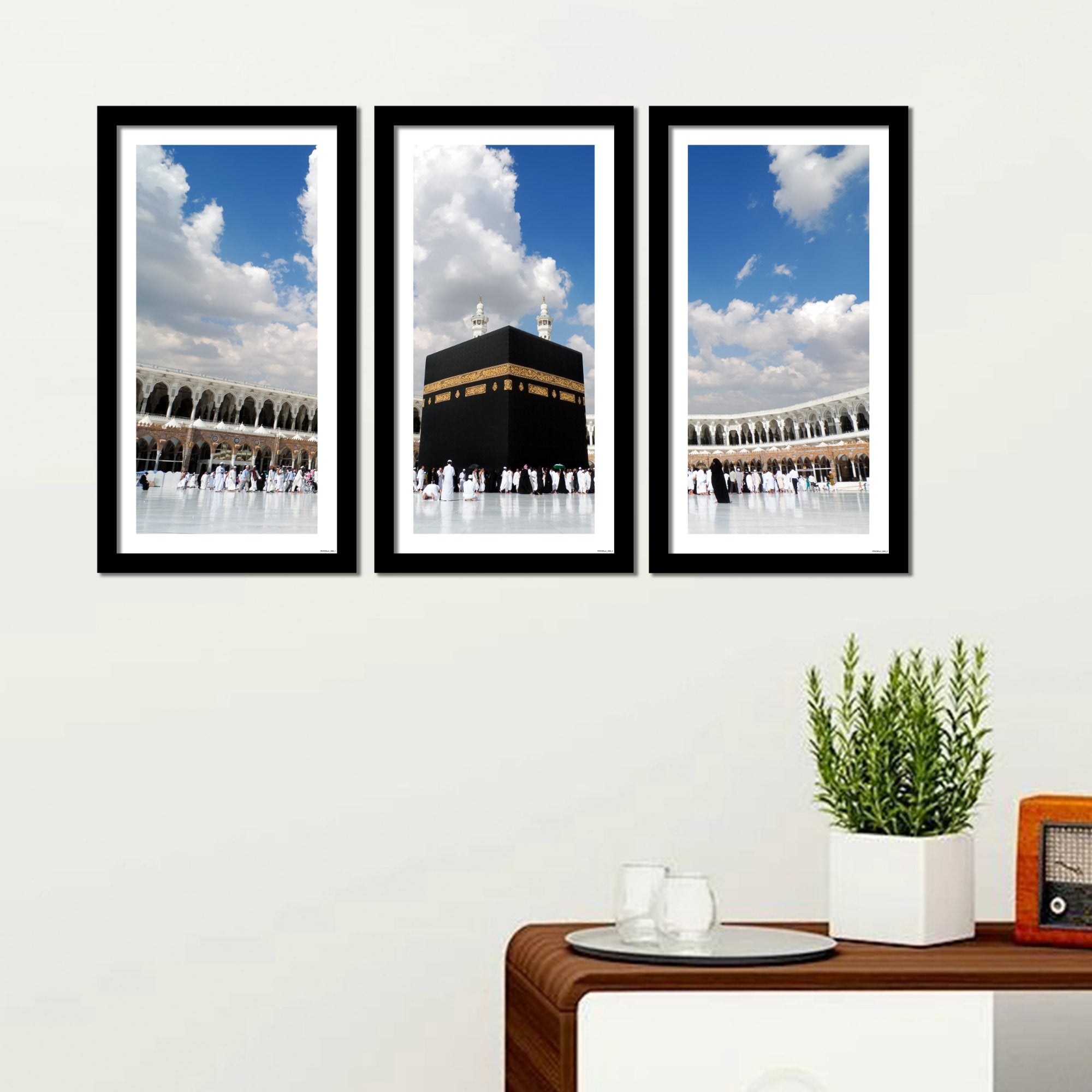 Premium 3 Pieces Wall Hanging Frame of Masjid Al Haram