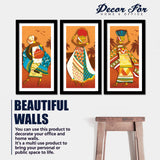 African Women Dancing 3 Pieces Premium Wall Frame Painting - Vibecrafts